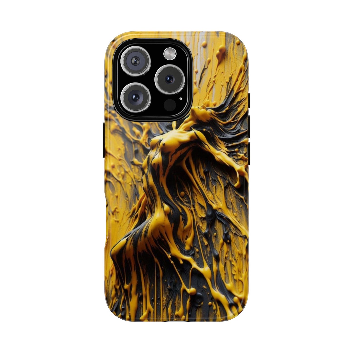 Bold Art Phone Case - Vibrant Yellow Abstract Design