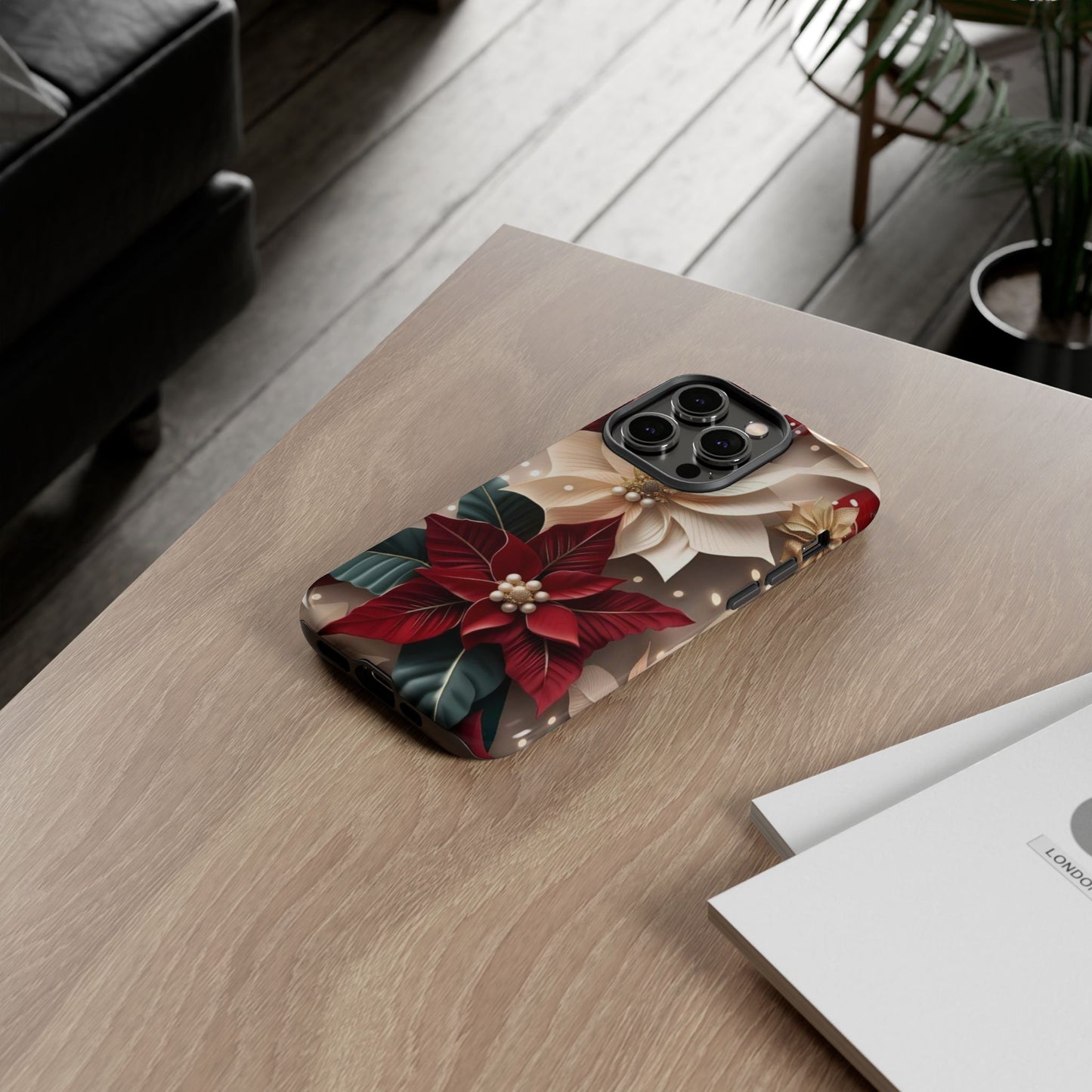 Festive Floral Phone Case - Holiday Design for Tough Protection