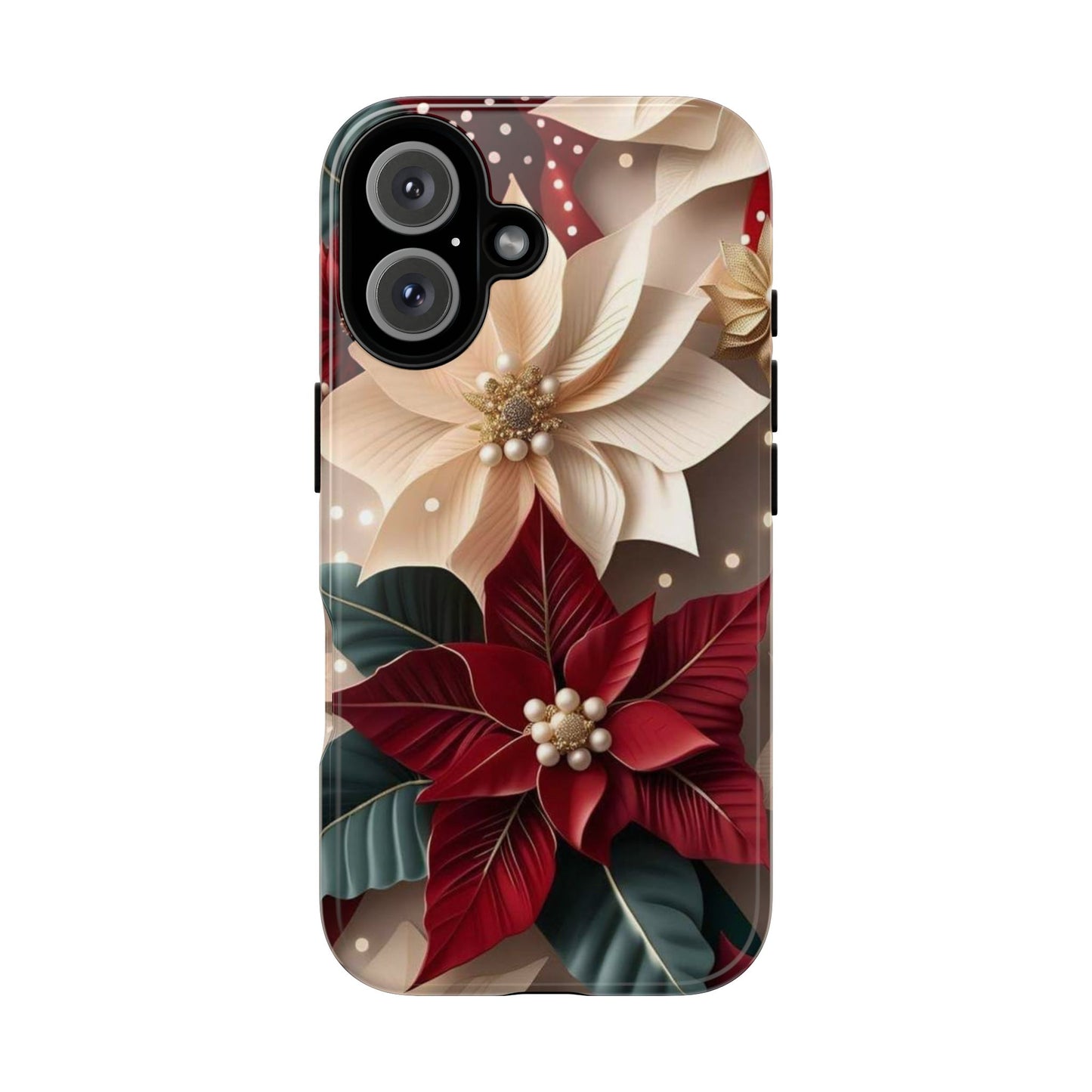 Festive Floral Phone Case - Holiday Design for Tough Protection