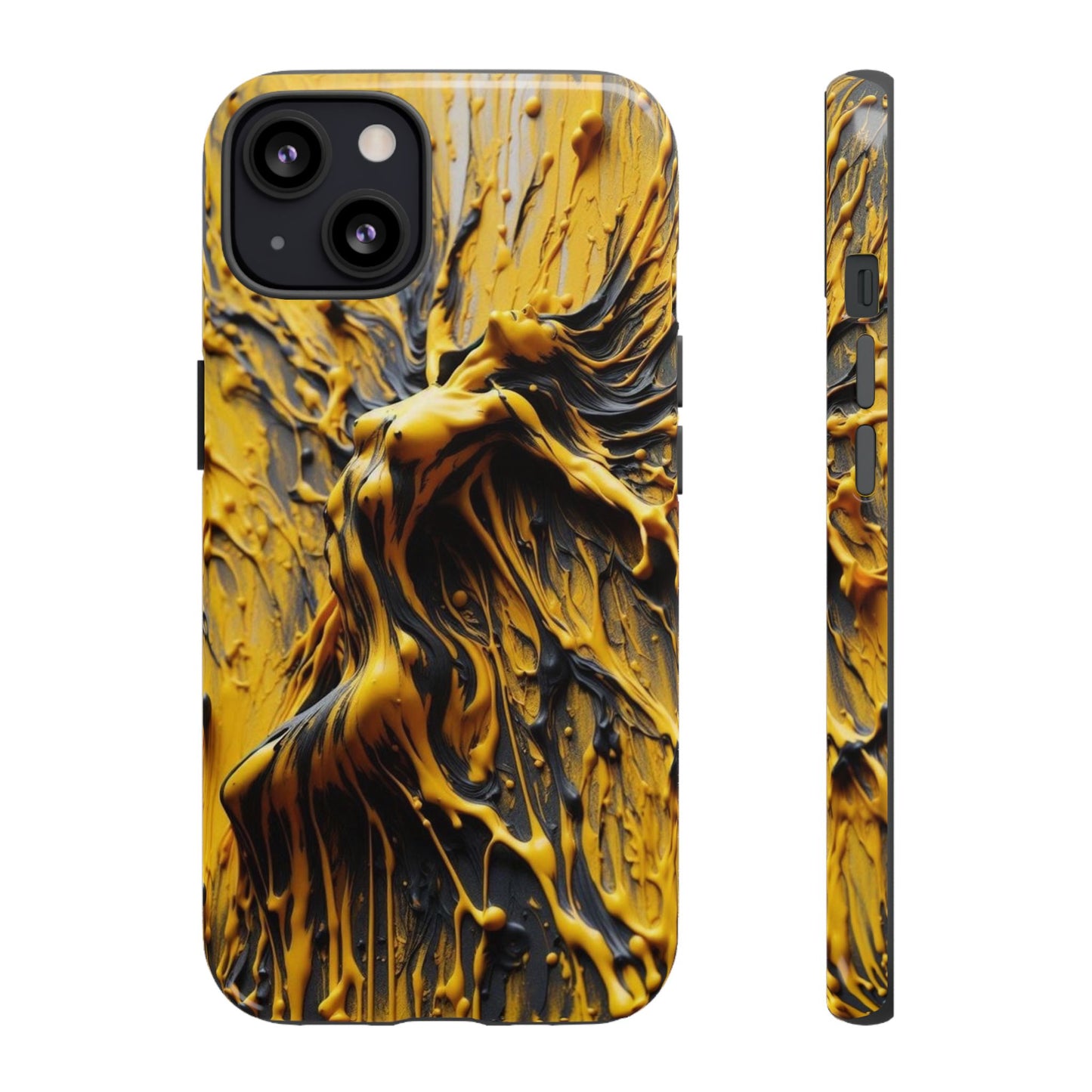 Bold Art Phone Case - Vibrant Yellow Abstract Design