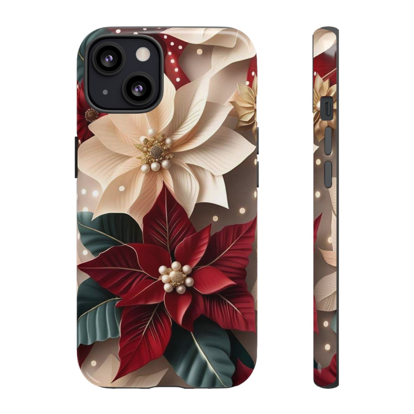 Festive Floral Phone Case - Holiday Design for Tough Protection