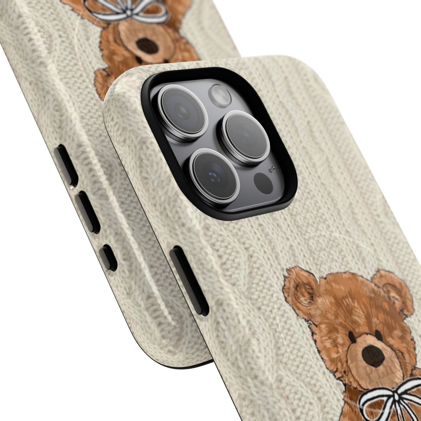 Cozy Bear Magnetic Phone Case - Cute Knit Design for All Ages