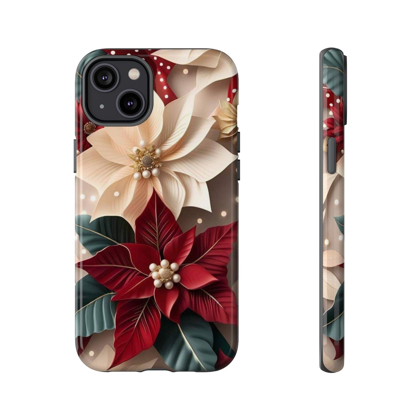 Festive Floral Phone Case - Holiday Design for Tough Protection