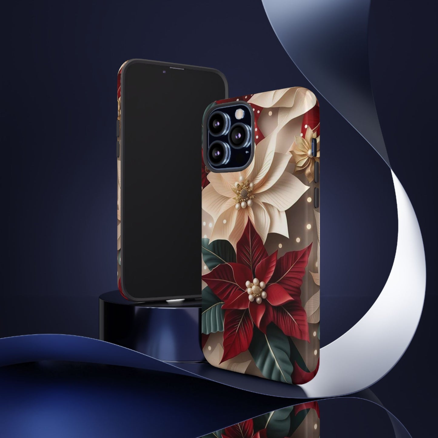 Festive Floral Phone Case - Holiday Design for Tough Protection