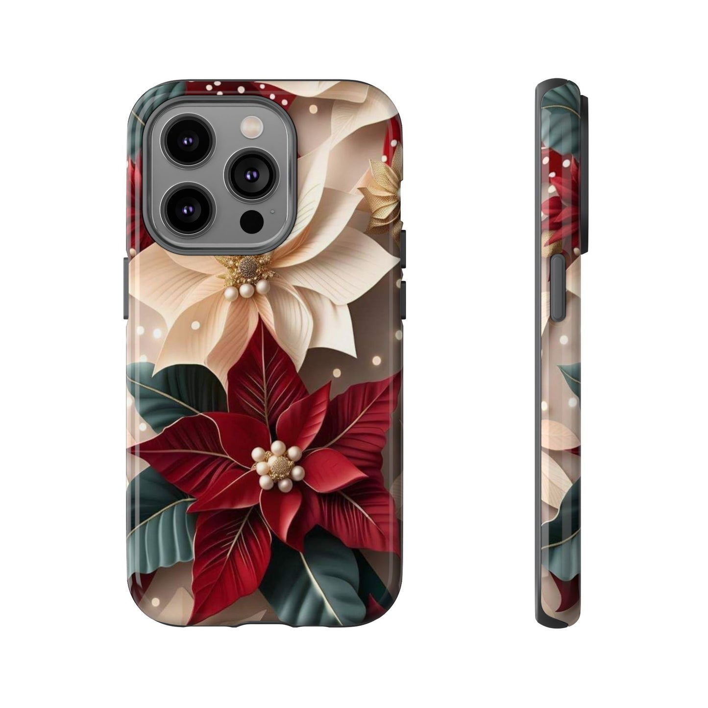 Festive Floral Phone Case - Holiday Design for Tough Protection