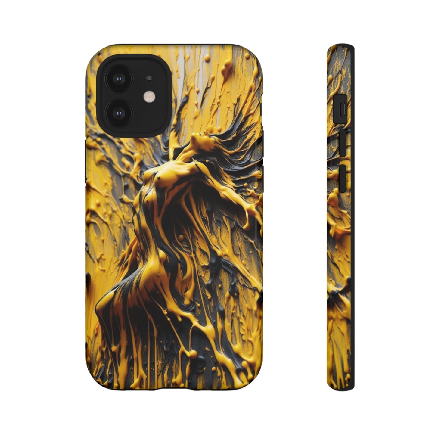 Bold Art Phone Case - Vibrant Yellow Abstract Design