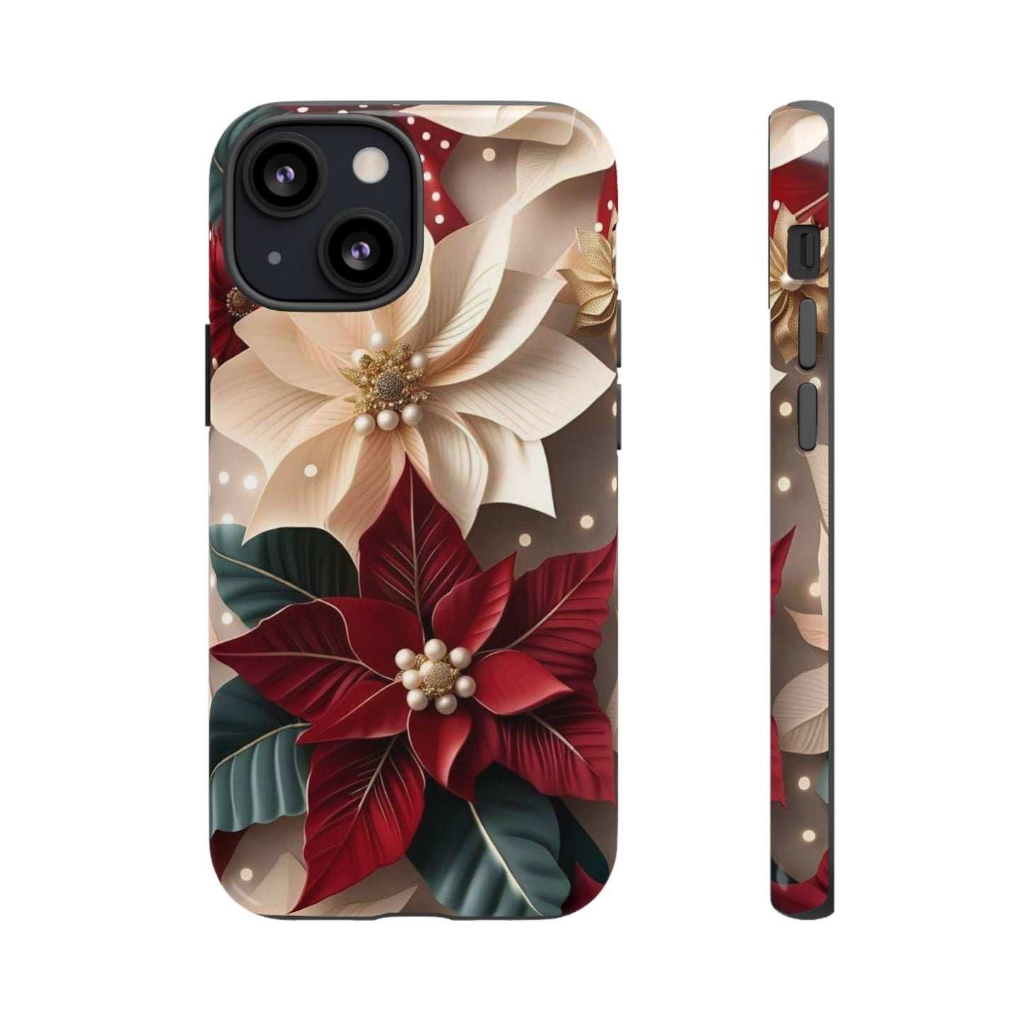 Festive Floral Phone Case - Holiday Design for Tough Protection