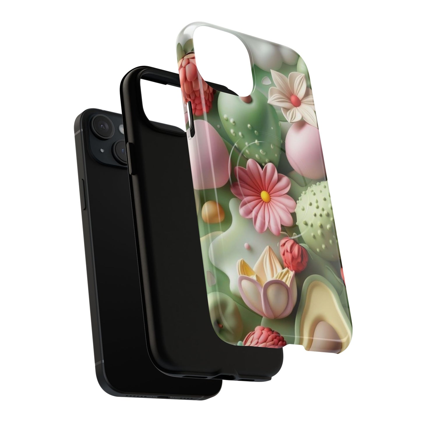 Floral Tough Magnetic Phone Case - Vibrant Cactus Design for Flower Lovers