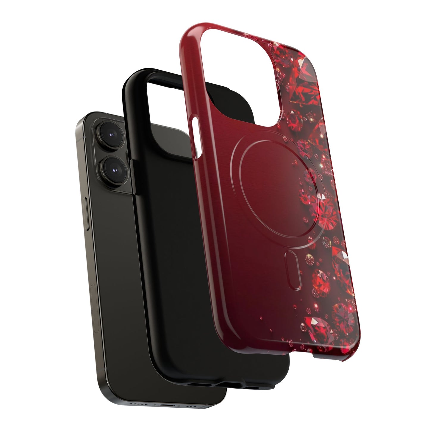 Gemstone Red Tough Magnetic Phone Case - Stylish and Durable Protection