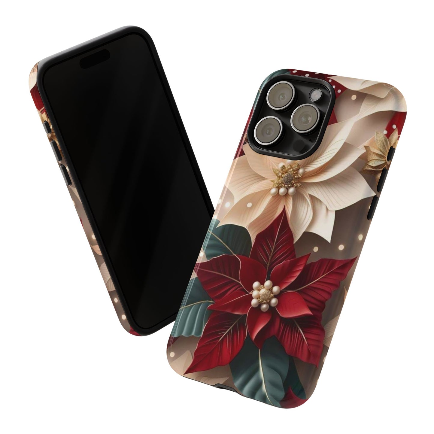 Festive Floral Phone Case - Holiday Design for Tough Protection