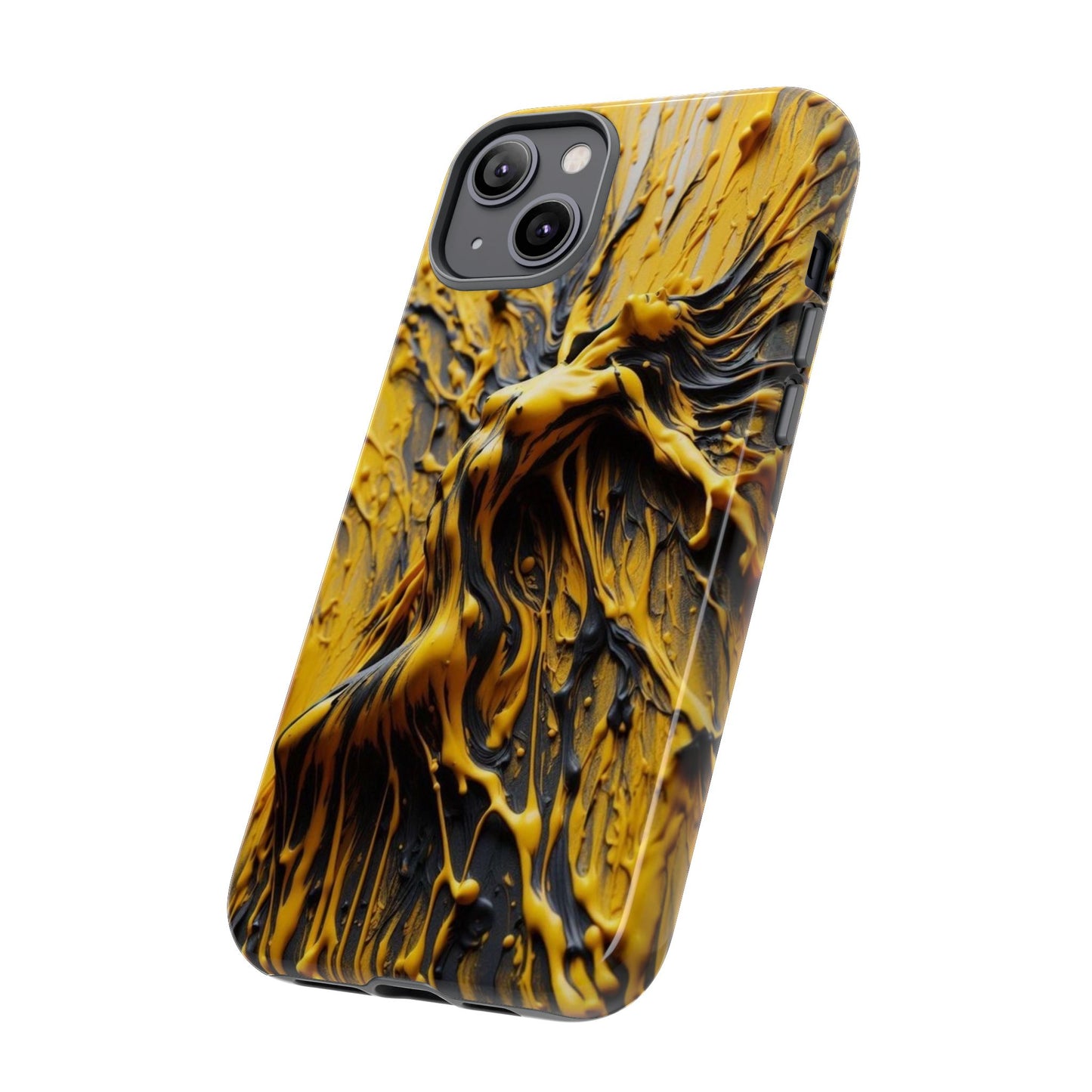 Bold Art Phone Case - Vibrant Yellow Abstract Design