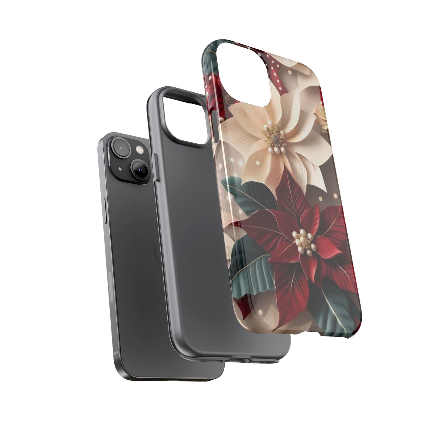 Festive Floral Phone Case - Holiday Design for Tough Protection