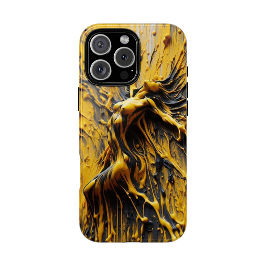 Bold Art Phone Case - Vibrant Yellow Abstract Design