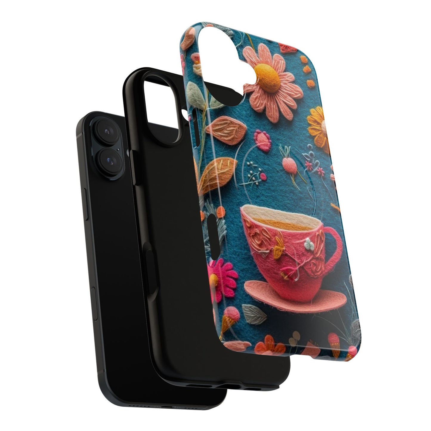 Floral Embroidered Tough Magnetic Phone Case