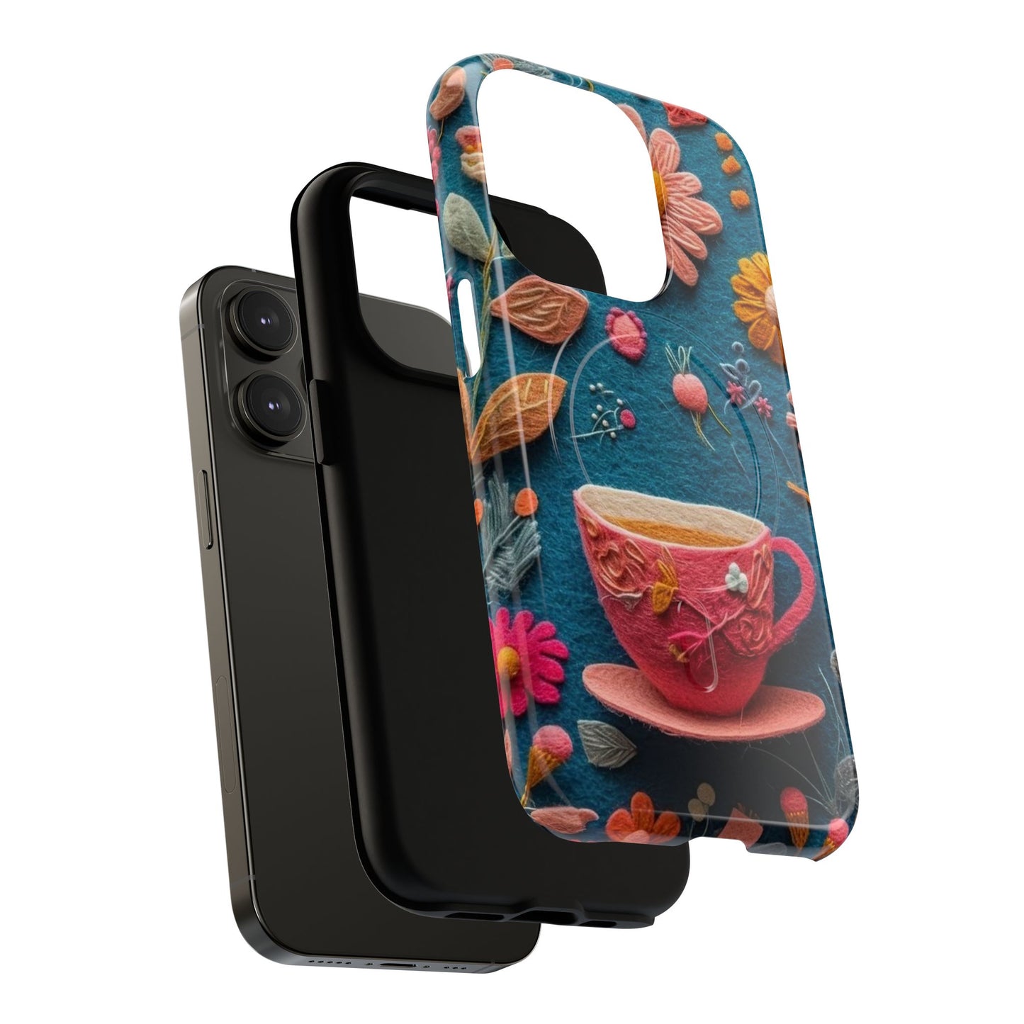 Floral Embroidered Tough Magnetic Phone Case