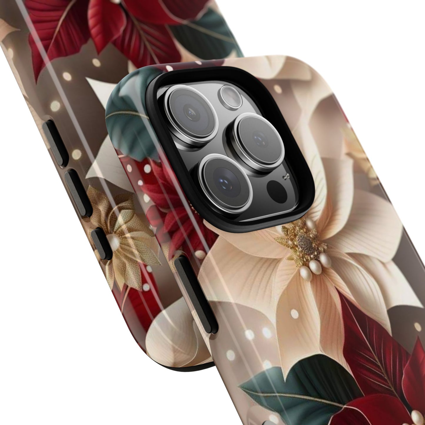 Festive Floral Phone Case - Holiday Design for Tough Protection