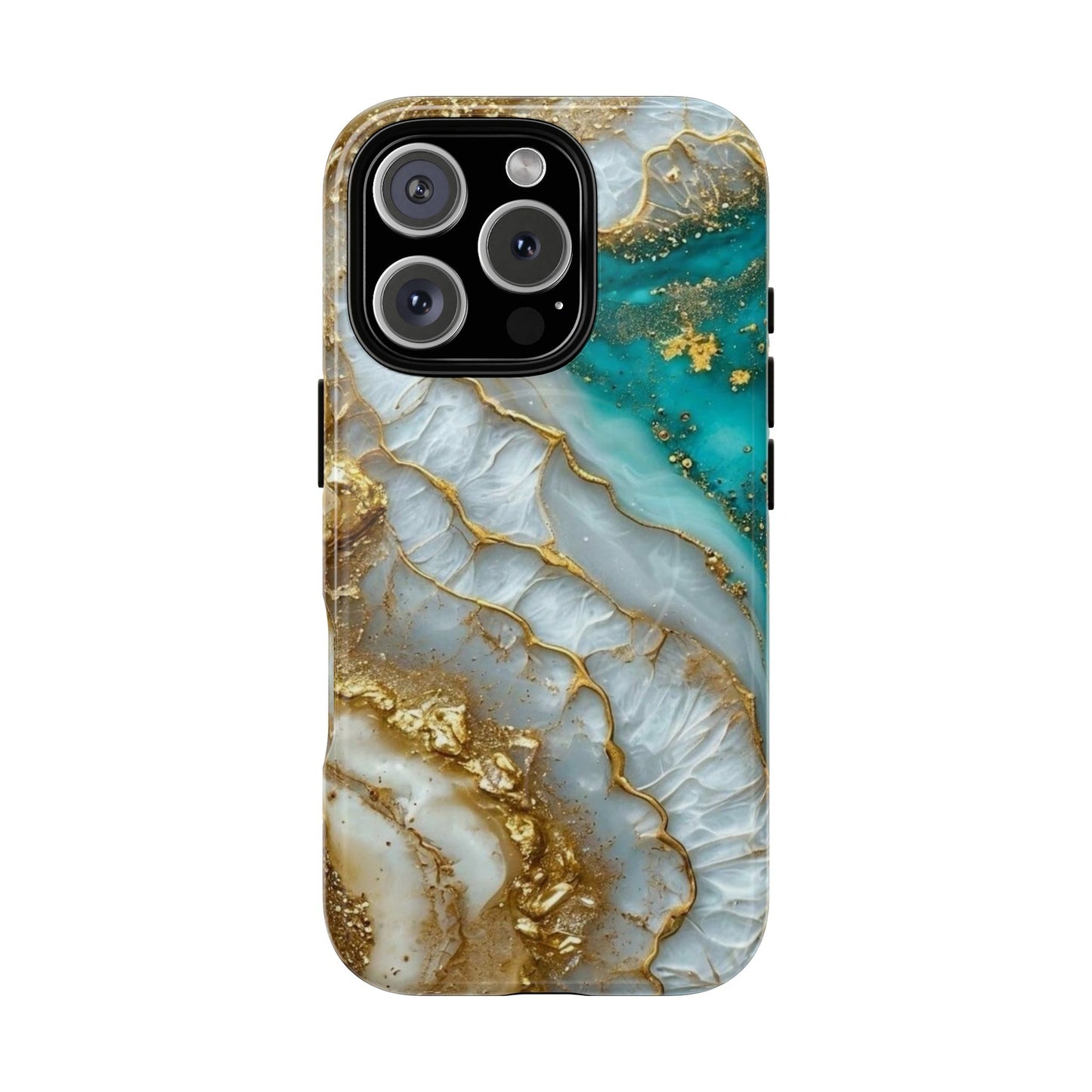 Elegant Tough Magnetic Phone Case with Marble Design