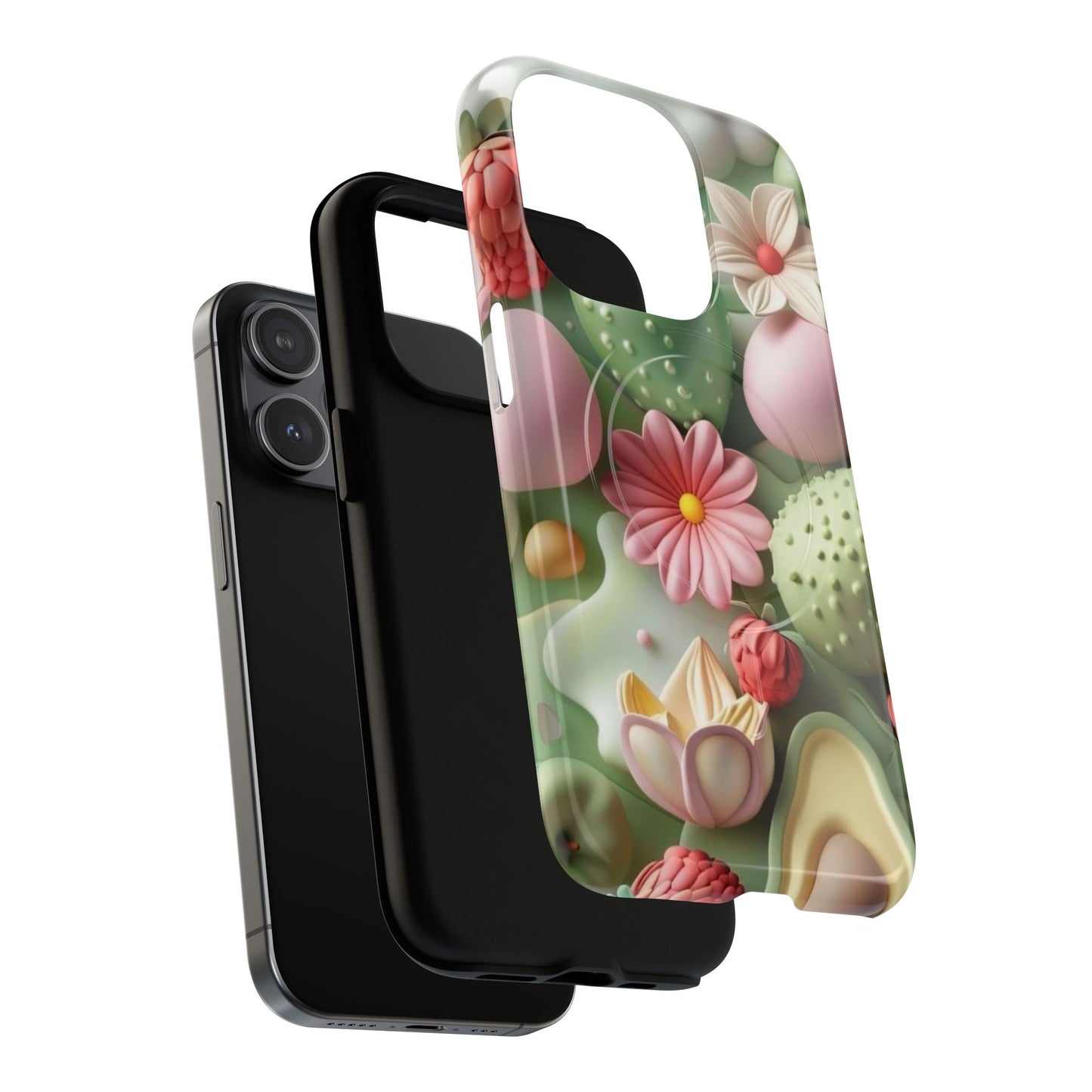 Floral Tough Magnetic Phone Case - Vibrant Cactus Design for Flower Lovers