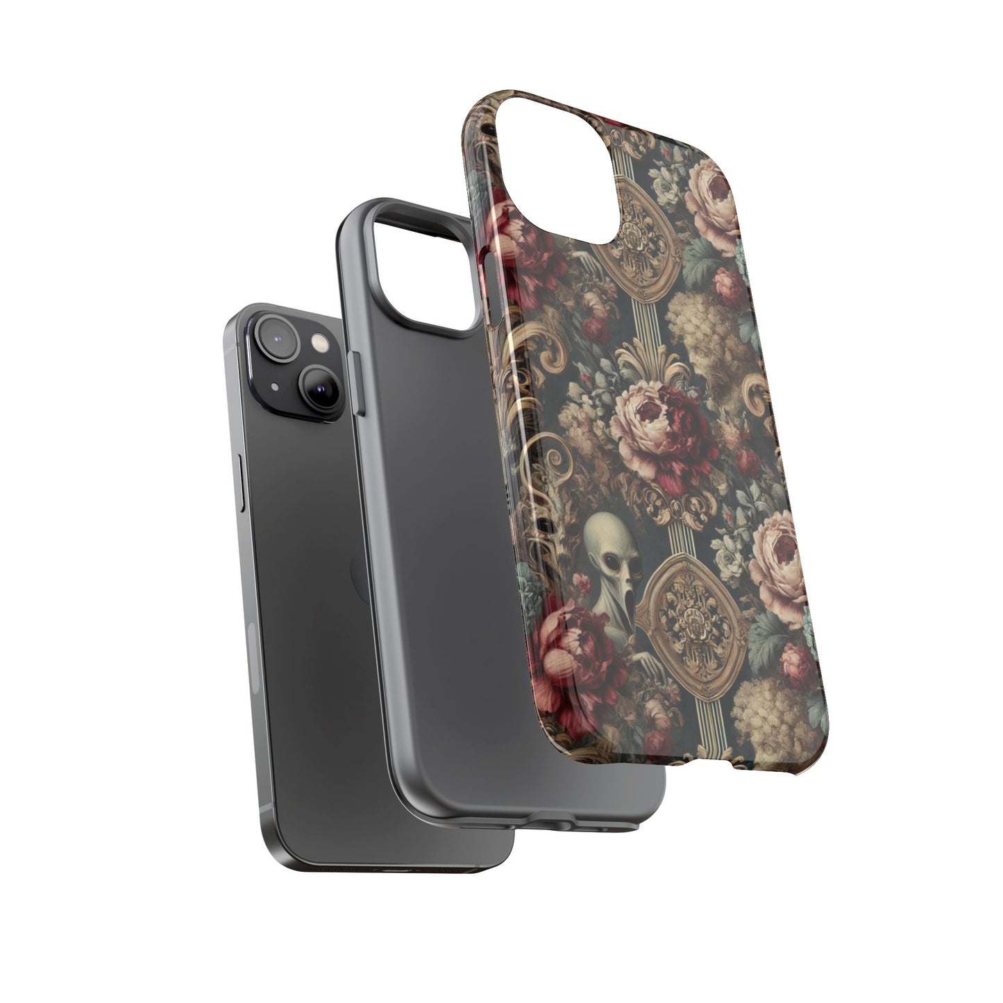 Elegant Alien Floral Phone Case - Tough Cases for Unique Style