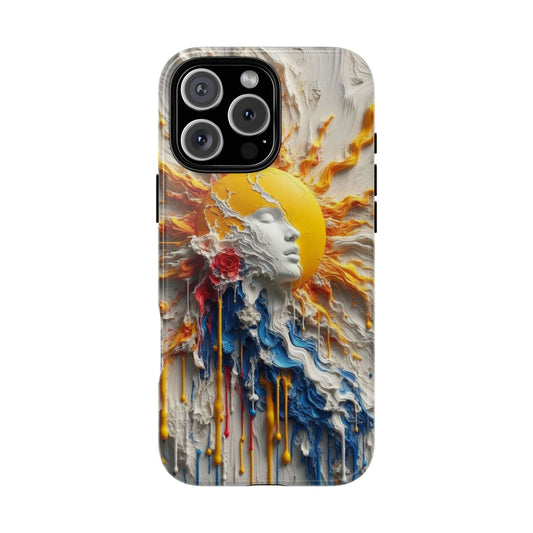 Artistic Phone Case - Sun & Floral Design for Creative Souls