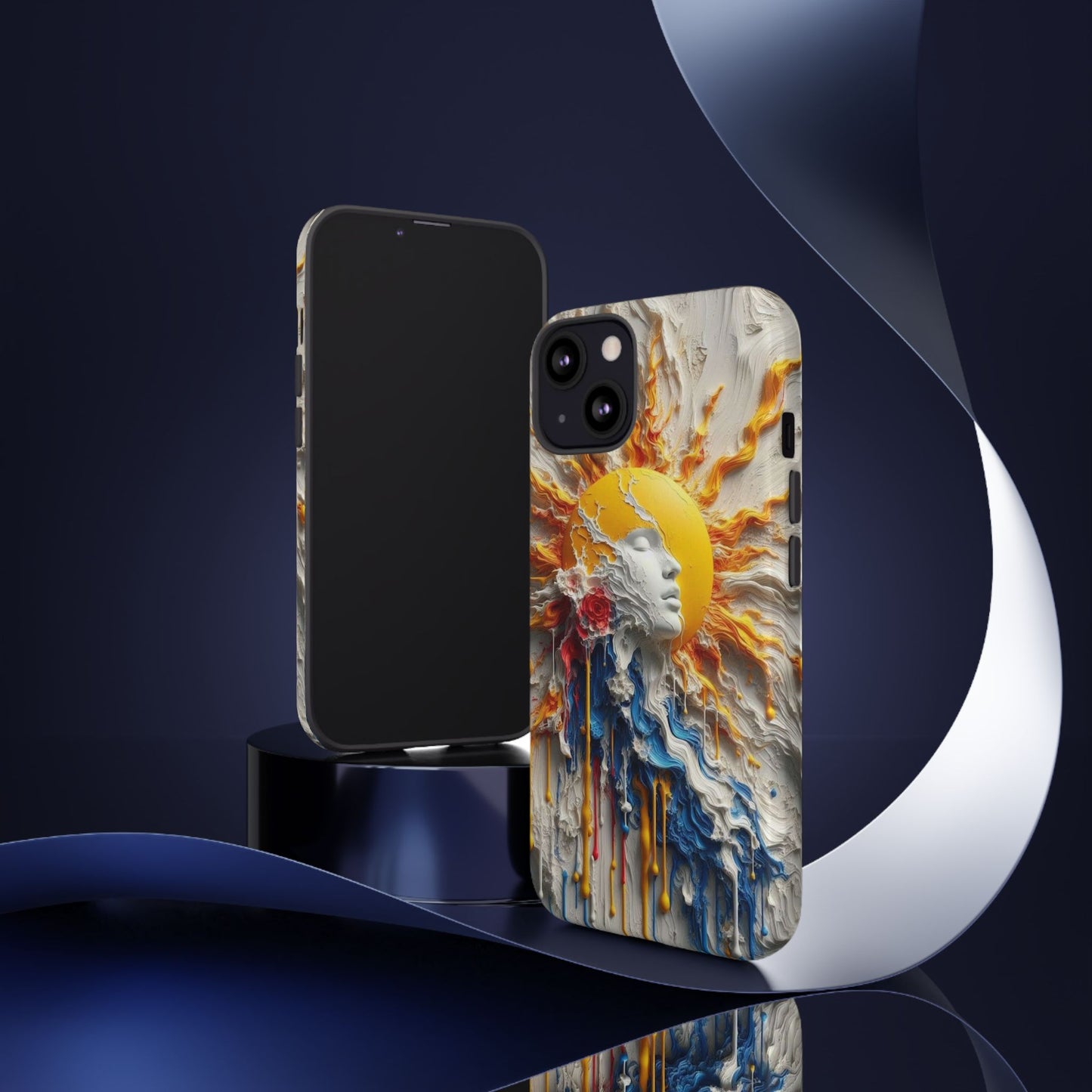 Artistic Phone Case - Sun & Floral Design for Creative Souls