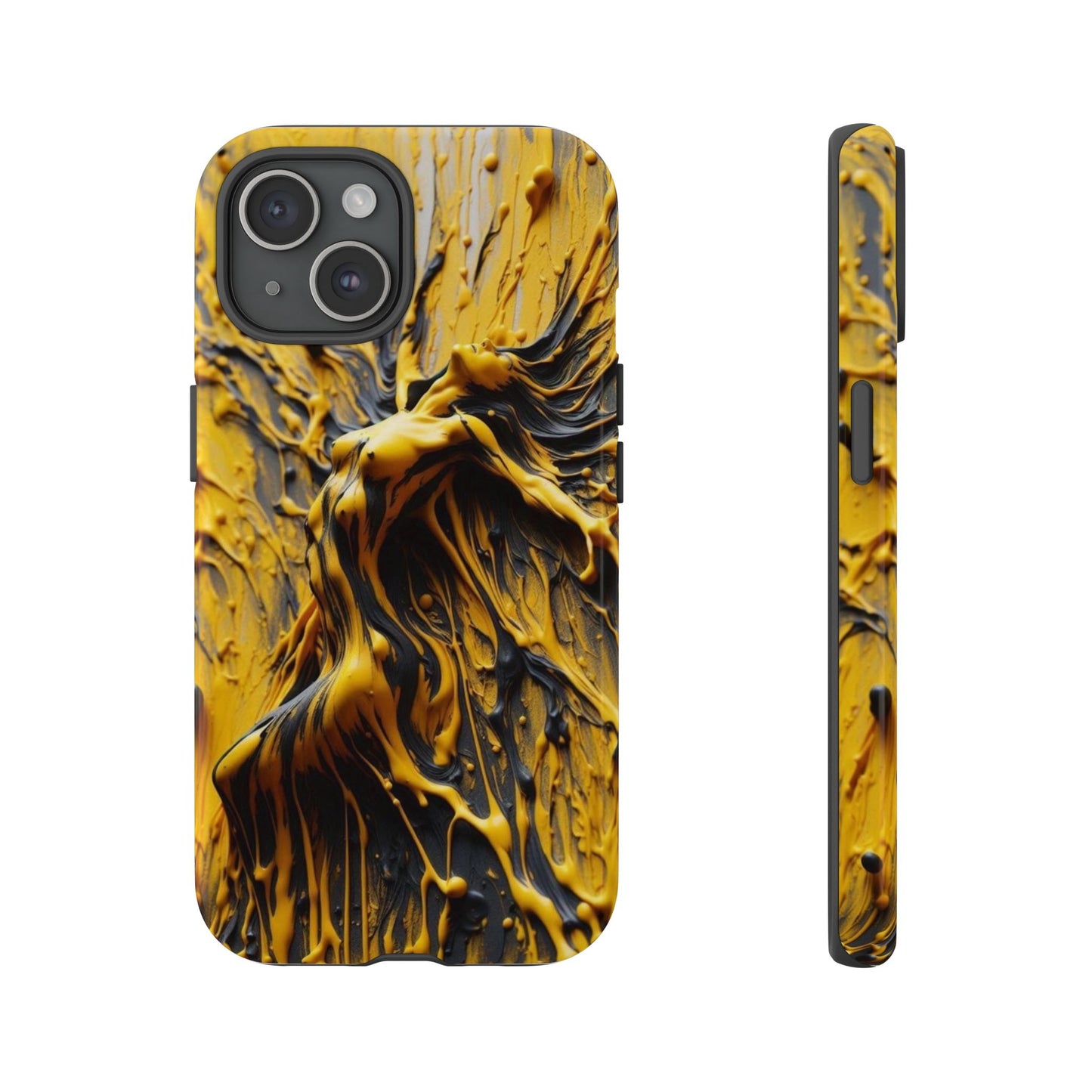 Bold Art Phone Case - Vibrant Yellow Abstract Design