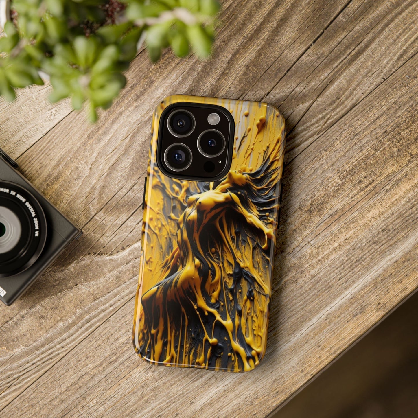 Bold Art Phone Case - Vibrant Yellow Abstract Design