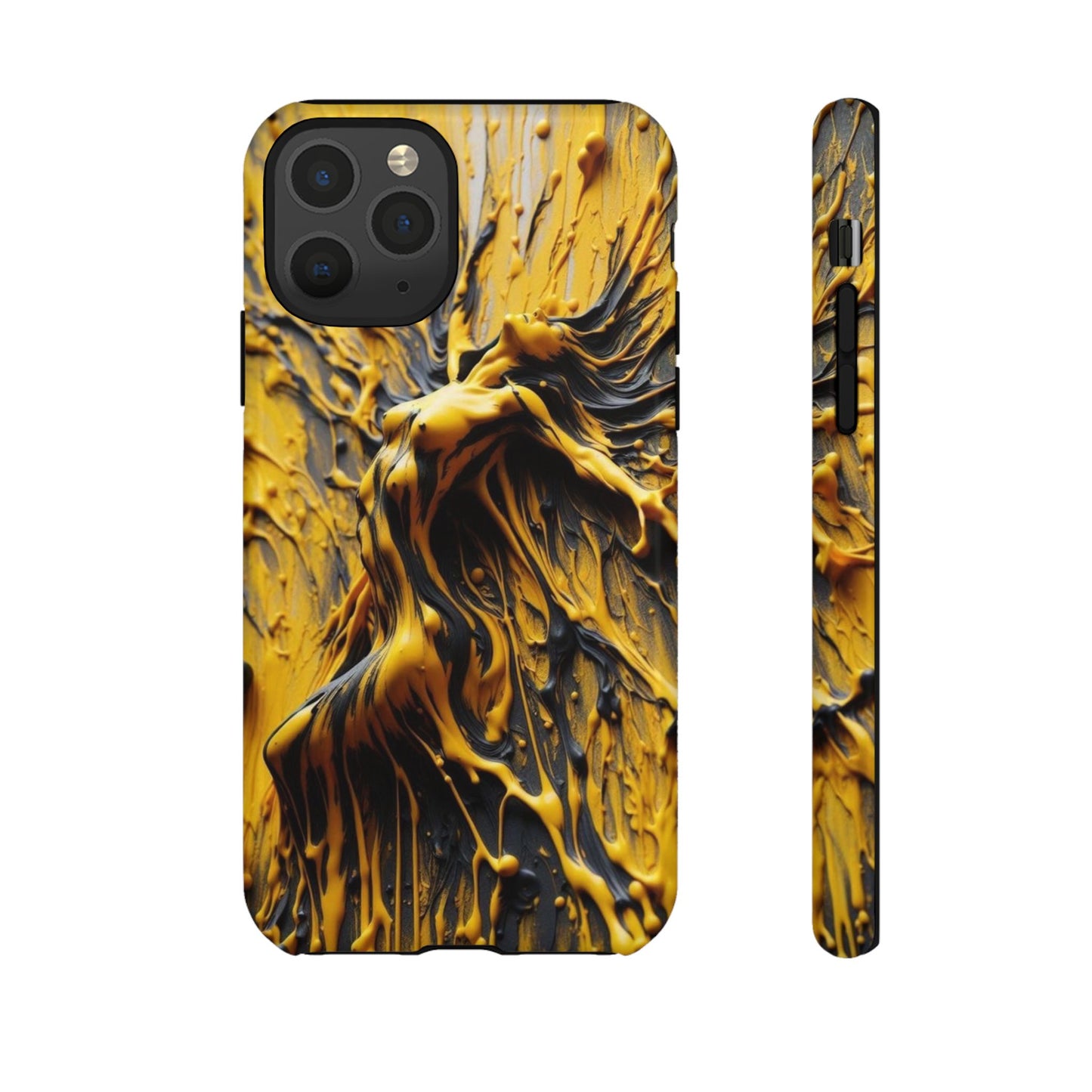 Bold Art Phone Case - Vibrant Yellow Abstract Design