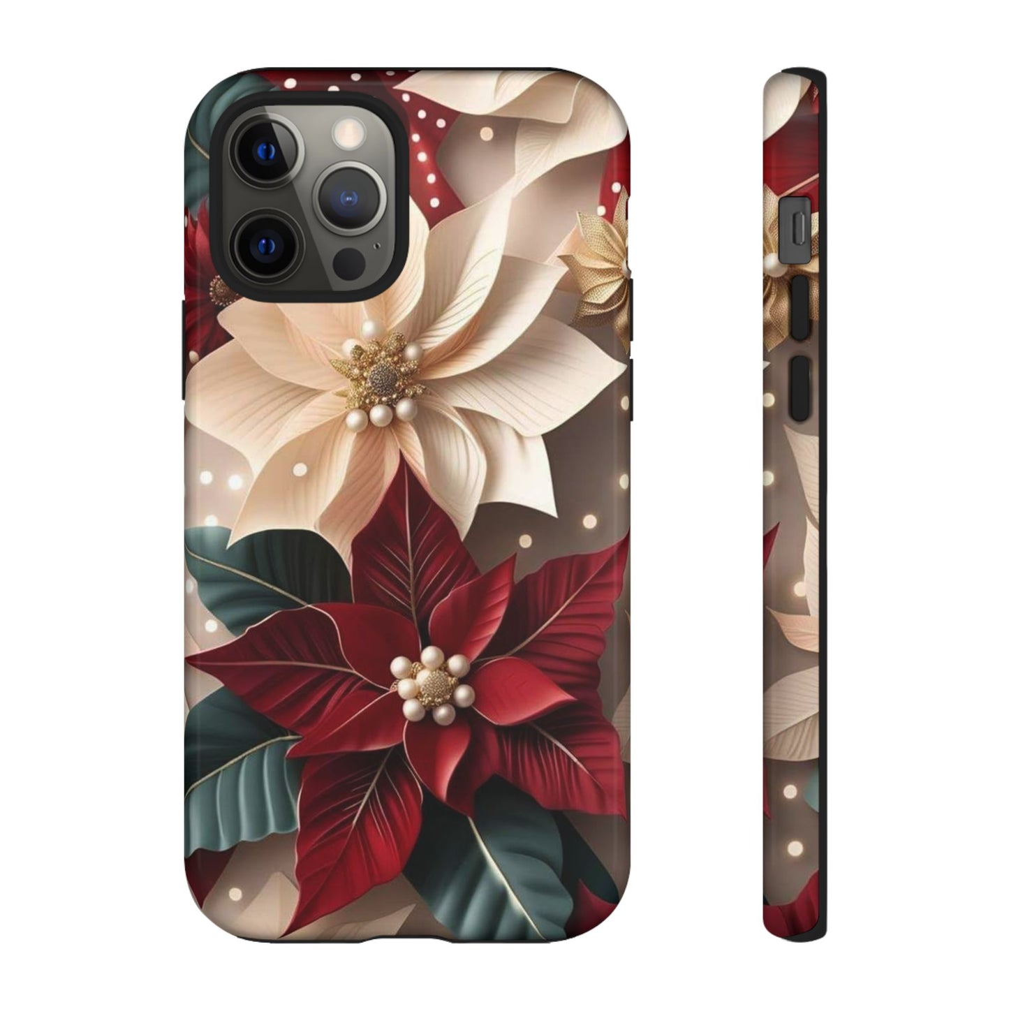 Festive Floral Phone Case - Holiday Design for Tough Protection