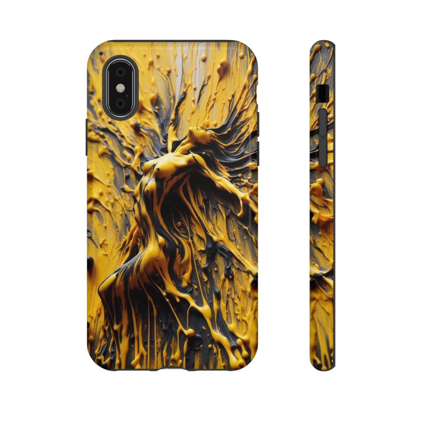 Bold Art Phone Case - Vibrant Yellow Abstract Design