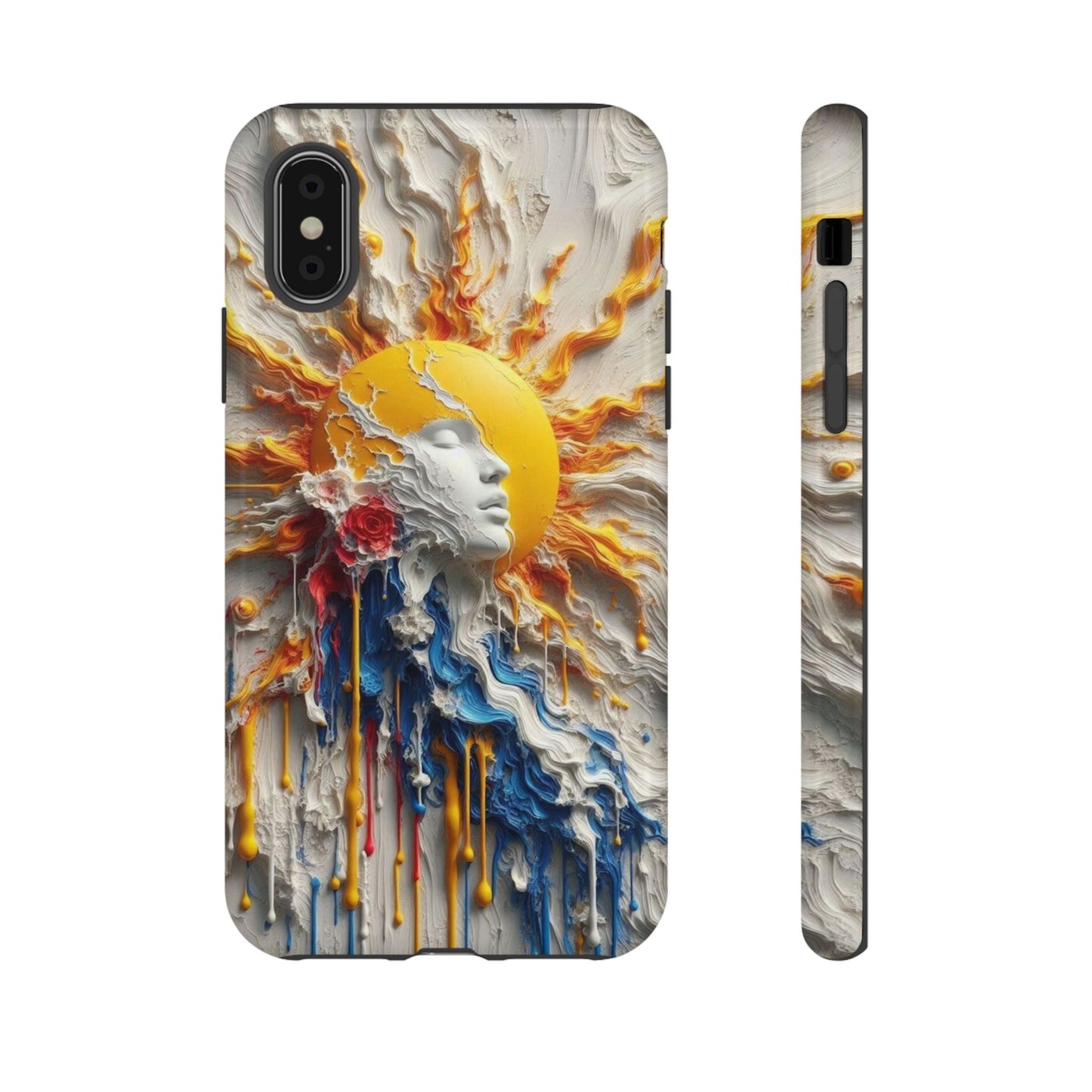 Artistic Phone Case - Sun & Floral Design for Creative Souls