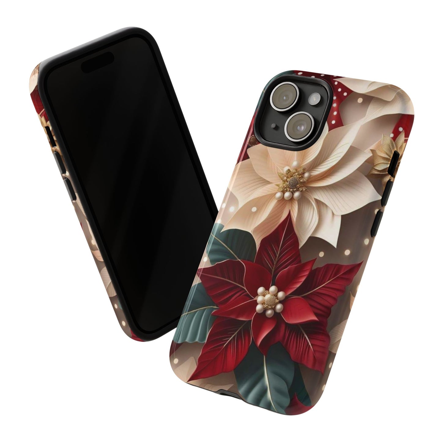 Festive Floral Phone Case - Holiday Design for Tough Protection