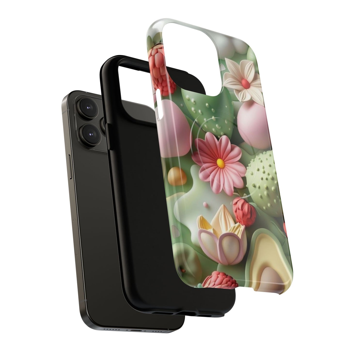 Floral Tough Magnetic Phone Case - Vibrant Cactus Design for Flower Lovers