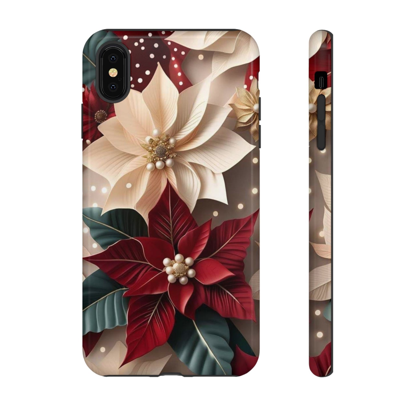 Festive Floral Phone Case - Holiday Design for Tough Protection